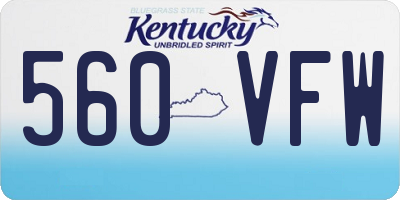 KY license plate 560VFW