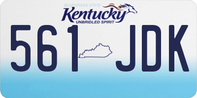 KY license plate 561JDK