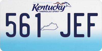 KY license plate 561JEF