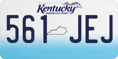KY license plate 561JEJ