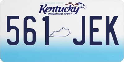 KY license plate 561JEK