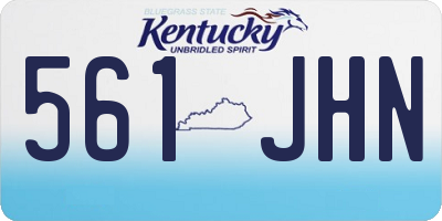 KY license plate 561JHN