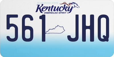 KY license plate 561JHQ