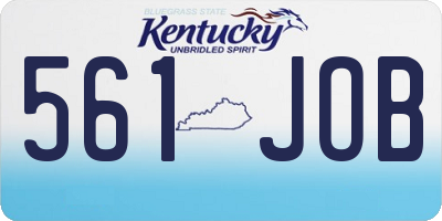 KY license plate 561JOB