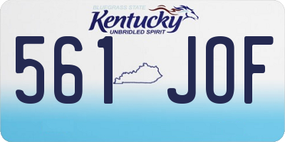 KY license plate 561JOF