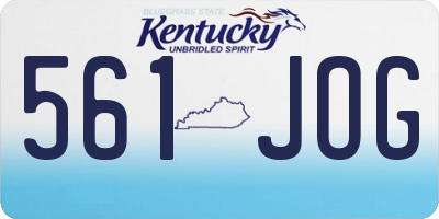 KY license plate 561JOG