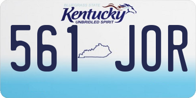 KY license plate 561JOR