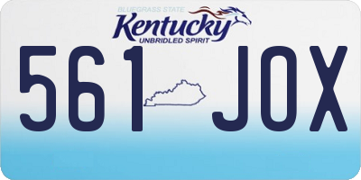 KY license plate 561JOX