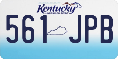 KY license plate 561JPB