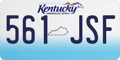 KY license plate 561JSF