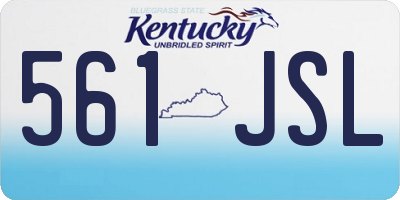 KY license plate 561JSL