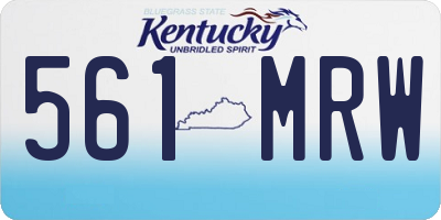 KY license plate 561MRW