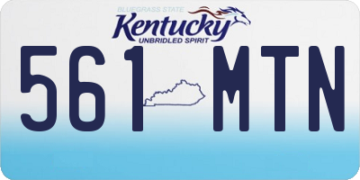 KY license plate 561MTN