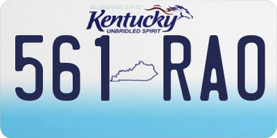 KY license plate 561RAO