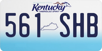 KY license plate 561SHB