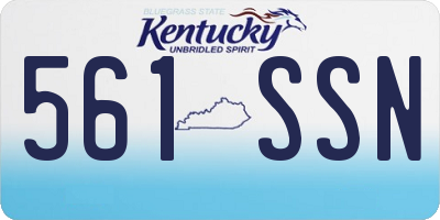 KY license plate 561SSN