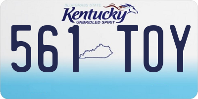 KY license plate 561TOY