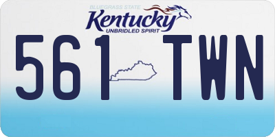 KY license plate 561TWN