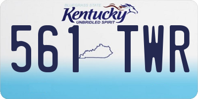 KY license plate 561TWR