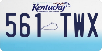 KY license plate 561TWX