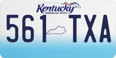 KY license plate 561TXA