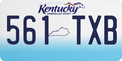 KY license plate 561TXB
