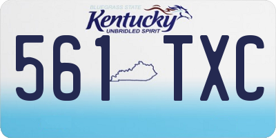 KY license plate 561TXC