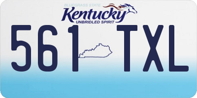 KY license plate 561TXL