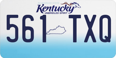 KY license plate 561TXQ