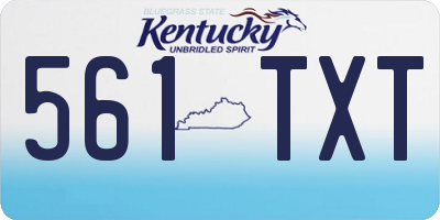 KY license plate 561TXT