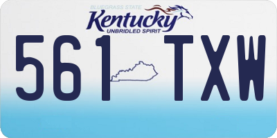 KY license plate 561TXW