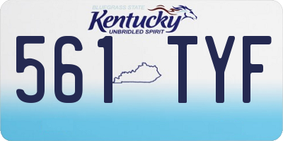 KY license plate 561TYF