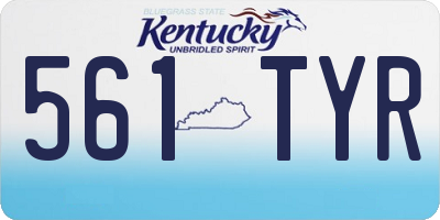 KY license plate 561TYR