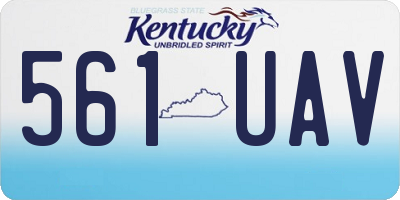 KY license plate 561UAV