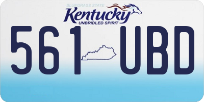 KY license plate 561UBD