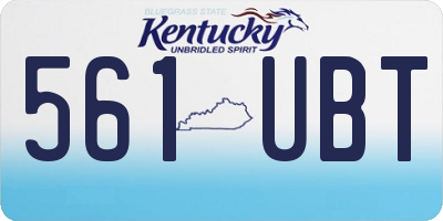 KY license plate 561UBT