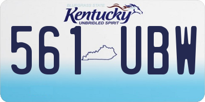 KY license plate 561UBW