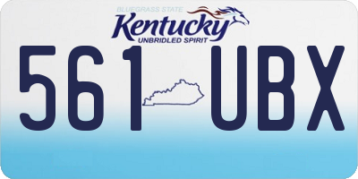 KY license plate 561UBX