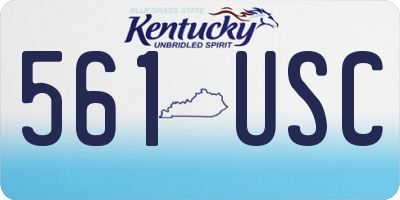KY license plate 561USC