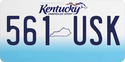 KY license plate 561USK