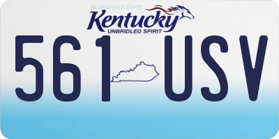 KY license plate 561USV