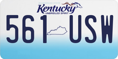 KY license plate 561USW
