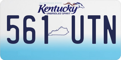 KY license plate 561UTN