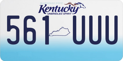 KY license plate 561UUU