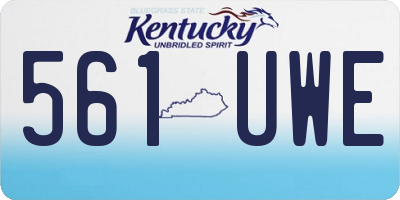 KY license plate 561UWE