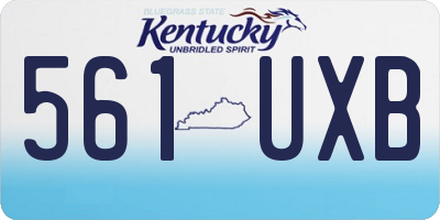 KY license plate 561UXB