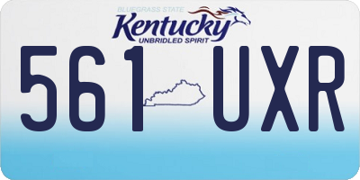KY license plate 561UXR