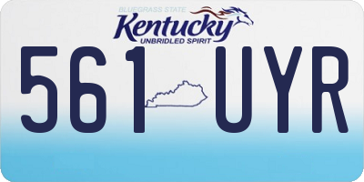 KY license plate 561UYR