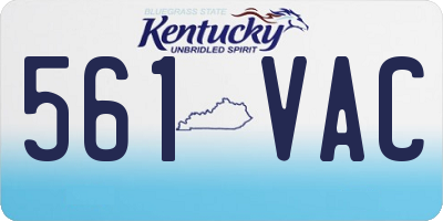 KY license plate 561VAC