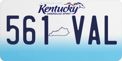 KY license plate 561VAL